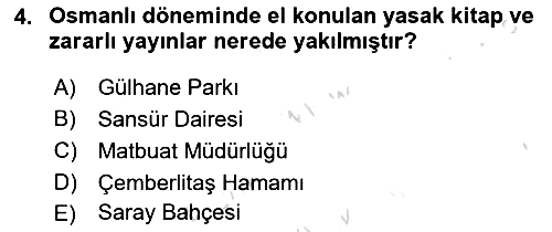 Türk Basın Tarihi 2021-2022 Ara Sınav - 4. soru