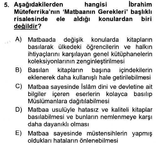 Türk Basın Tarihi 2021-2022 Ara Sınav - 5. soru