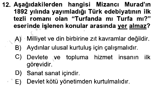 Türk Basın Tarihi 2024-2025 Ara Sınav - 12. soru