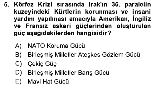 Türk Dış Politikası 2 2024-2025 Ara Sınav - 5. soru