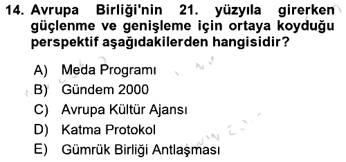 Türk Dış Politikası 2 2024-2025 Ara Sınav - 14. soru