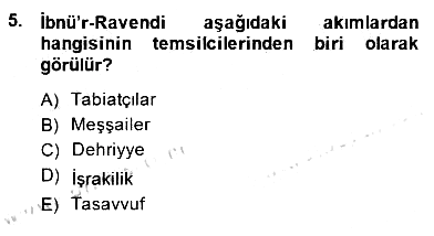 Türk Düşünce Tarihi 2014-2015 Dönem Sonu Sınavı - 5. soru
