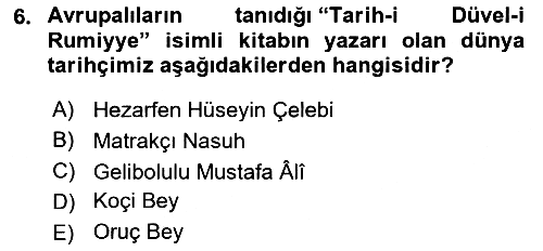 Türk Düşünce Tarihi 2022-2023 Yaz Okulu Sınavı - 6. soru