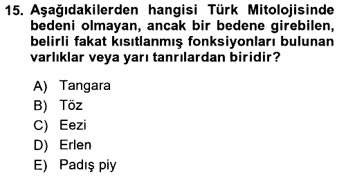 Türk Mitolojisi 2022-2023 Ara Sınav - 15. soru