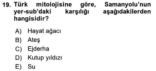 Türk Mitolojisi 2022-2023 Ara Sınav - 19. soru