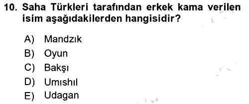 Türk Mitolojisi 2022-2023 Dönem Sonu Sınavı - 10. soru