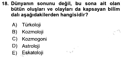 Türk Mitolojisi 2022-2023 Dönem Sonu Sınavı - 18. soru