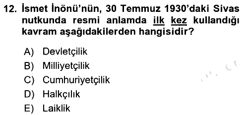Türkiye Cumhuriyeti İktisat Tarihi 2023-2024 Ara Sınav - 12. soru
