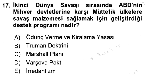 Türkiye Cumhuriyeti İktisat Tarihi 2023-2024 Ara Sınav - 17. soru
