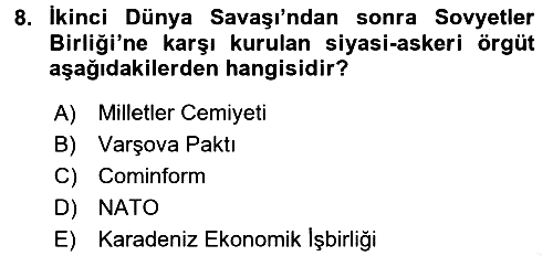 Türkiye Cumhuriyeti İktisat Tarihi 2017-2018 Dönem Sonu Sınavı - 8. soru