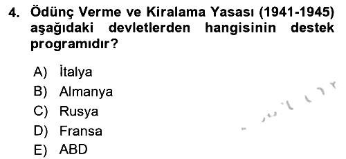 Türkiye Cumhuriyeti İktisat Tarihi 2018-2019 Yaz Okulu Sınavı - 4. soru