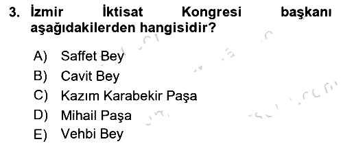 Türkiye Cumhuriyeti İktisat Tarihi 2021-2022 Yaz Okulu Sınavı - 3. soru