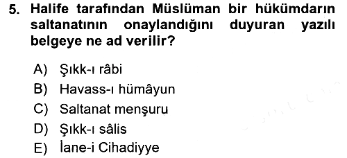 Türkiye Selçuklu Tarihi 2017-2018 Dönem Sonu Sınavı - 5. soru