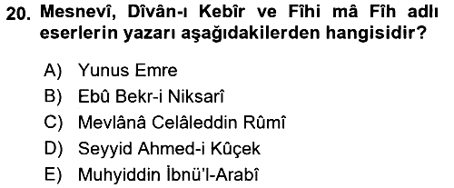 Türkiye Selçuklu Tarihi 2017-2018 Dönem Sonu Sınavı - 20. soru