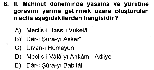 Türkiye´de Demokrasi Ve Parlamento 2015-2016 Ara Sınav - 6. soru