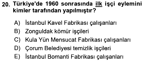 Türkiye´de Demokrasi Ve Parlamento 2015-2016 Dönem Sonu Sınavı - 20. soru