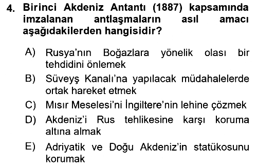 Yakınçağ Avrupa Tarihi 2017-2018 3 Ders Sınavı - 4. soru