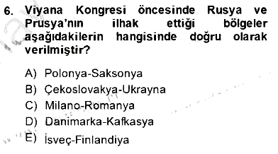 Yakınçağ Avrupa Tarihi 2014-2015 Ara Sınav - 6. soru