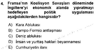 Yakınçağ Avrupa Tarihi 2015-2016 Ara Sınav - 4. soru