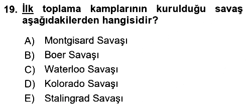 Yakınçağ Avrupa Tarihi 2022-2023 Ara Sınav - 19. soru