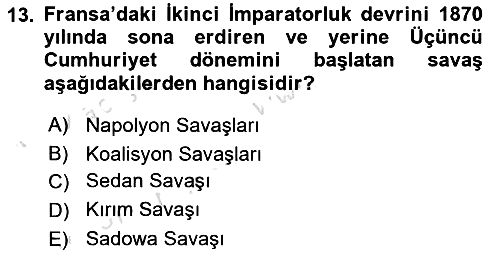 Yakınçağ Avrupa Tarihi 2023-2024 Ara Sınav - 13. soru