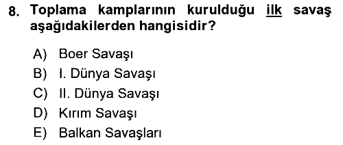 Yakınçağ Avrupa Tarihi 2024-2025 Ara Sınav - 8. soru