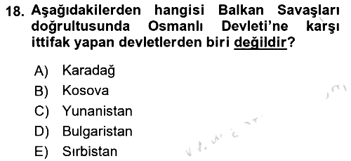 Yakınçağ Avrupa Tarihi 2024-2025 Ara Sınav - 18. soru