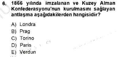 Yakınçağ Avrupa Tarihi 2014-2015 Dönem Sonu Sınavı - 6. soru