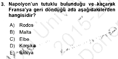 Yakınçağ Avrupa Tarihi 2015-2016 Dönem Sonu Sınavı - 3. soru