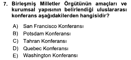 Yakınçağ Avrupa Tarihi 2019-2020 Dönem Sonu Sınavı - 7. soru