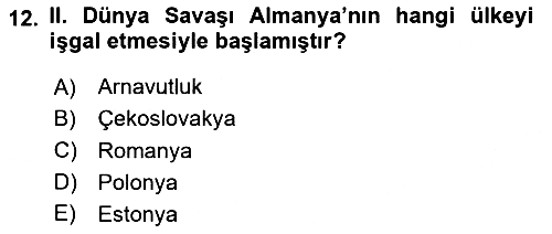 Yakınçağ Avrupa Tarihi 2024-2025 Dönem Sonu Sınavı - 12. soru
