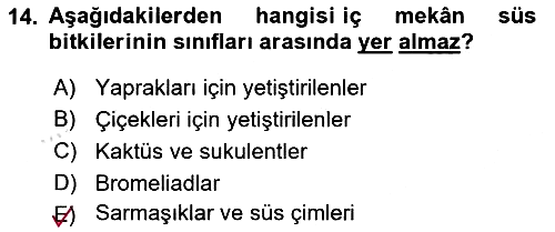 Bahçe Tarımı 2025-2026 Dönem Sonu Sınavı - 14. soru