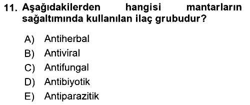 Balık Yetiştiriciliği 2017-2018 3 Ders Sınavı - 11. soru