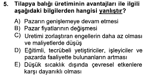 Balık Yetiştiriciliği 2012-2013 Ara Sınav - 5. soru