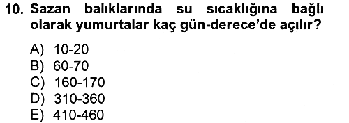Balık Yetiştiriciliği 2012-2013 Ara Sınav - 10. soru