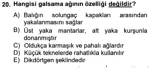 Balık Yetiştiriciliği 2012-2013 Ara Sınav - 20. soru