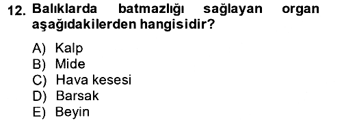 Balık Yetiştiriciliği 2013-2014 Ara Sınav - 12. soru