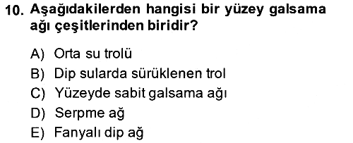 Balık Yetiştiriciliği 2014-2015 Ara Sınav - 10. soru