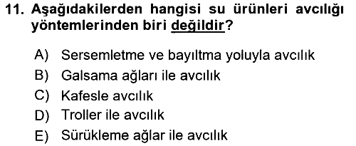Balık Yetiştiriciliği 2015-2016 Ara Sınav - 11. soru
