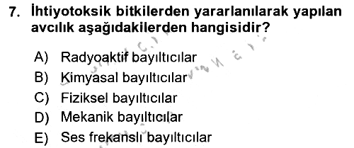 Balık Yetiştiriciliği 2016-2017 Ara Sınav - 7. soru