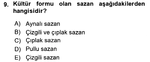 Balık Yetiştiriciliği 2016-2017 Ara Sınav - 9. soru