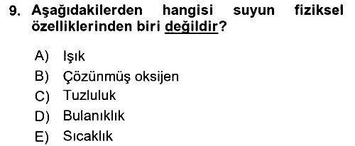 Balık Yetiştiriciliği 2017-2018 Ara Sınav - 9. soru
