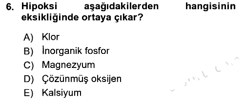 Balık Yetiştiriciliği 2015-2016 Dönem Sonu Sınavı - 6. soru