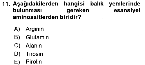 Balık Yetiştiriciliği 2015-2016 Dönem Sonu Sınavı - 11. soru
