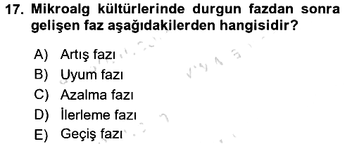 Balık Yetiştiriciliği 2015-2016 Dönem Sonu Sınavı - 17. soru