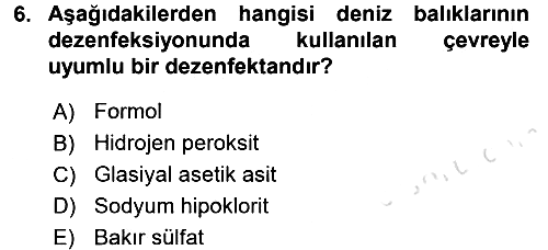 Balık Yetiştiriciliği 2016-2017 Dönem Sonu Sınavı - 6. soru