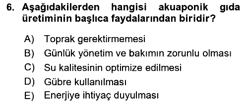 Balık Yetiştiriciliği 2023-2024 Dönem Sonu Sınavı - 6. soru