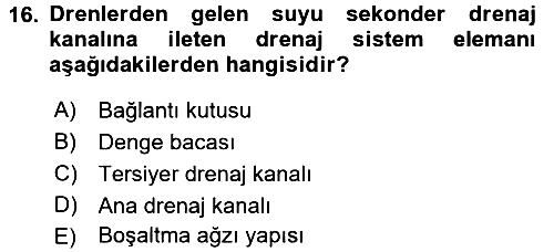 Bitki Su İlişkileri 2016-2017 3 Ders Sınavı - 16. soru
