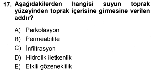 Bitki Su İlişkileri 2013-2014 Ara Sınav - 17. soru