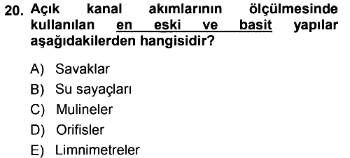 Bitki Su İlişkileri 2013-2014 Ara Sınav - 20. soru